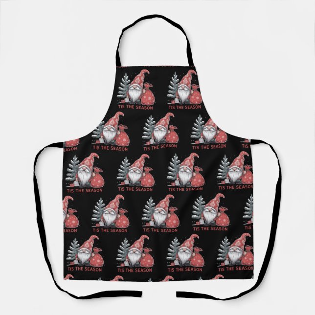 Tablier C'est la saison Gnome Noël Vacances Hiver (Recto)