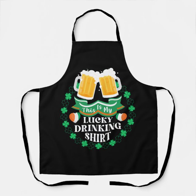 Tablier C'est ma Saint-Patrick de bière chanceuse (Recto)
