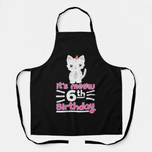 Tablier C'est mon 6ème anniversaire ! Joli kit chaton cade