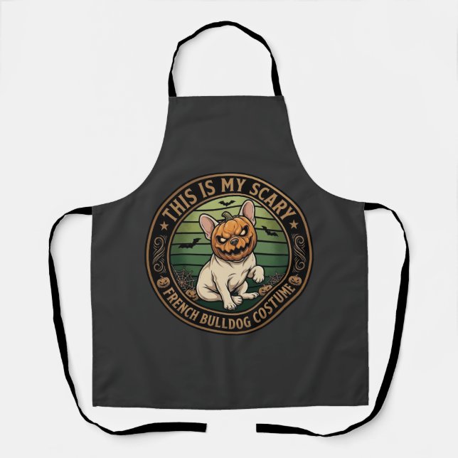 Tablier C'est mon costume effrayant de bouledogue français (Recto)