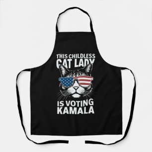 Tablier Cette dame de chats sans enfants vote Kamala-Harri