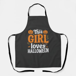 Tablier Cette fille adore la typographie Halloween SVG Des