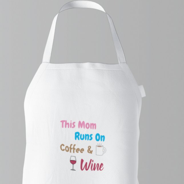 Tablier Cette Maman Fonctionne Au Café Et Au Vin (Créateur téléchargé)