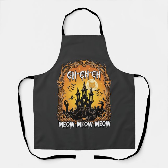 Tablier Ch Meow Château Hanté Halloween_1 (Recto)