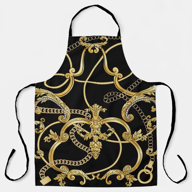 Tablier Chaînes d'or baroque Motif sans couture (Recto)