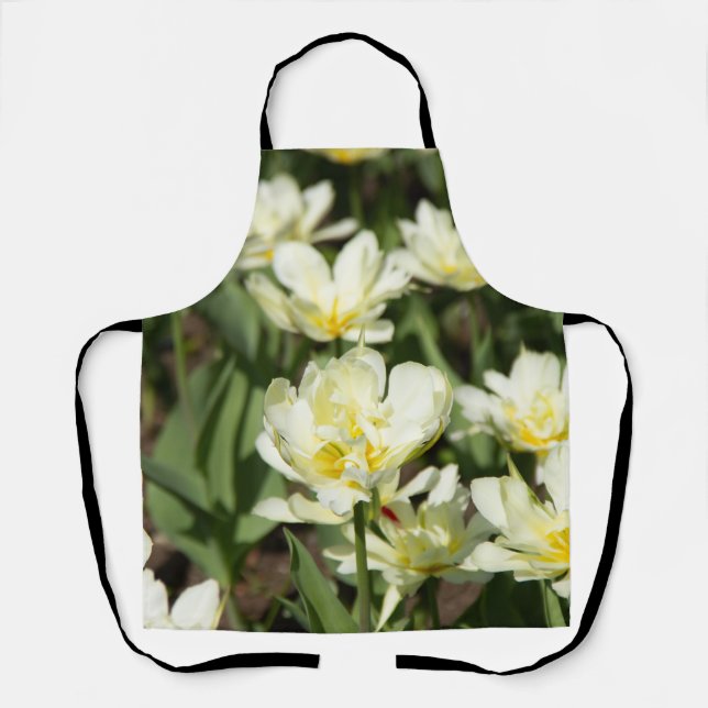 Tablier Champ de tulipes blanches Photo (Recto)