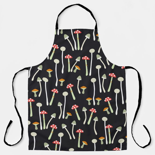 Tablier champignons, automne, motif  (Recto)