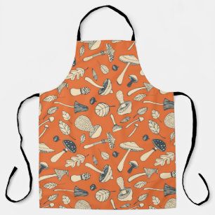 Tablier Champignons de gribouillis à main Vintage patte sa