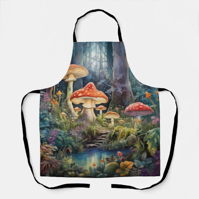 Tablier Champignons de la Forêt Enchantée | Fantaisie Myst (Recto)
