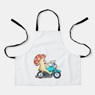 Tablier Champignons en moto avec moto