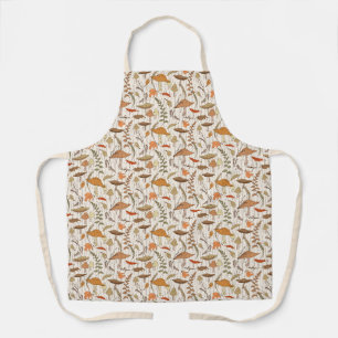 Tablier Champignons et Feuilles d'automne - motif sans sou