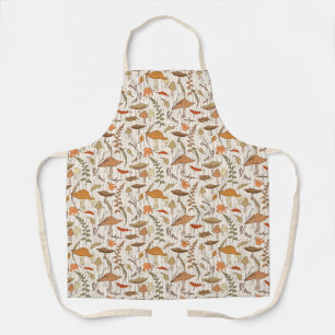 Tablier Champignons et feuilles d'automne - motif transpar
