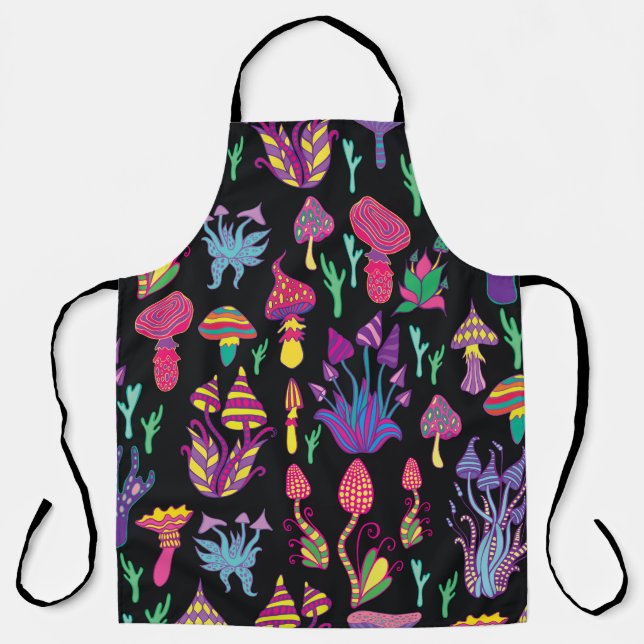 Tablier Champignons psychédéliques Motif des couleurs arc- (Recto)