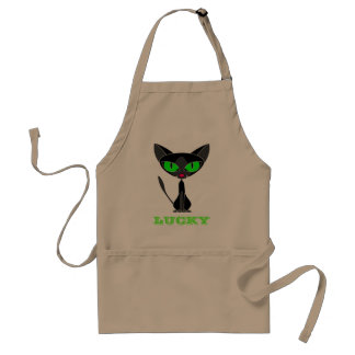 Tablier chanceux/chemise de chat noir