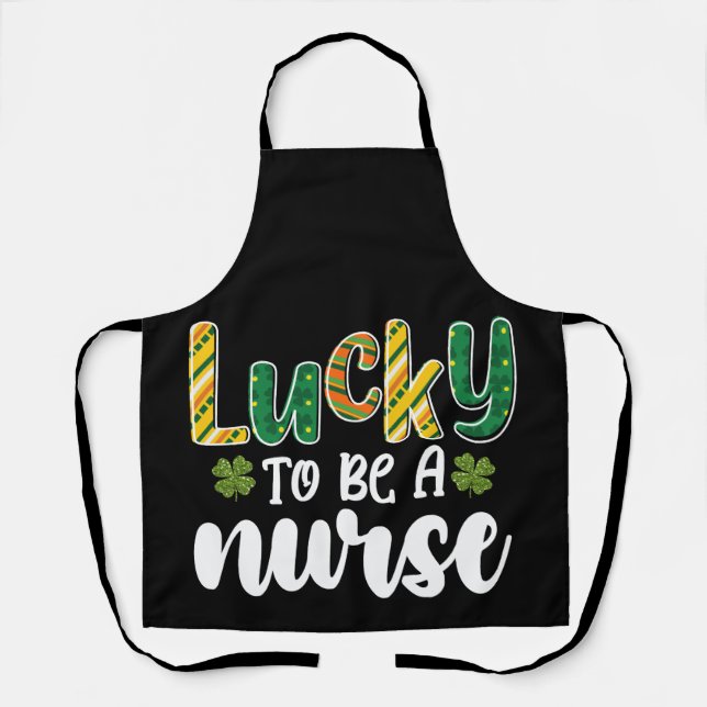 Tablier Chanceux d'être une infirmière Saint-Patrick (Recto)