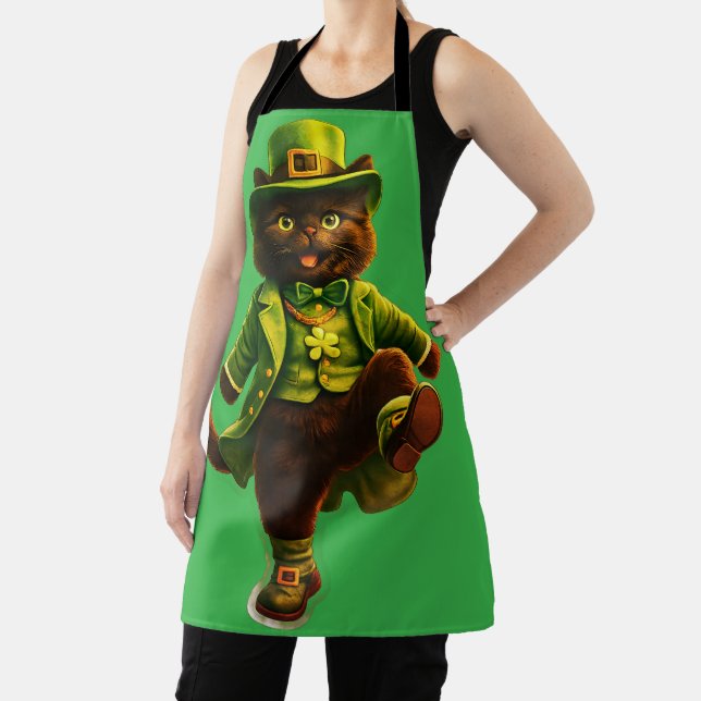 Tablier Chanceux lutin chat noir Saint-Patrick Pat (Insitu)