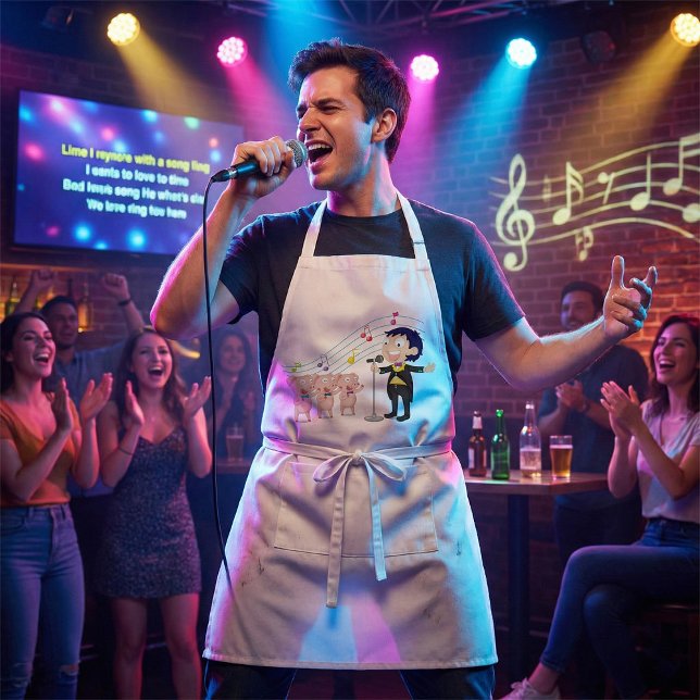 Tablier Chant de garçon avec chorale à trois cochons (Créateur téléchargé)