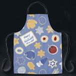 Tablier Chanukah cookie party<br><div class="desc">J'aime les vacances,  et j'aime un bon motif de vacances pour nous mettre dans l'esprit de vacances! Ce design inspiré de biscuits fantaisistes vous apportera de la joie à votre table de vacances.</div>