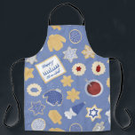 Tablier Chanukah cookie party<br><div class="desc">J'aime les vacances,  et j'aime un bon motif de vacances pour nous mettre dans l'esprit de vacances! Ce design inspiré de biscuits fantaisistes vous apportera de la joie à votre table de vacances.</div>