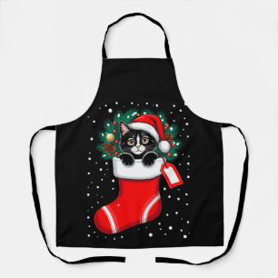 Tablier Chapeau de Père Noël de Chaton de Noël Cônes de Pi