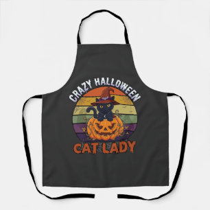 Tablier Chapeau de sorcière de citrouille noire de dame de