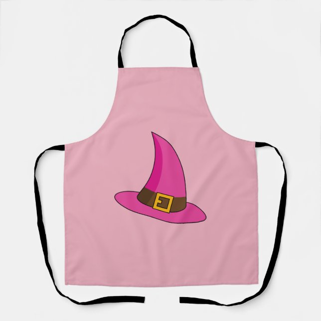 Tablier Chapeau de sorcière rose (Recto)