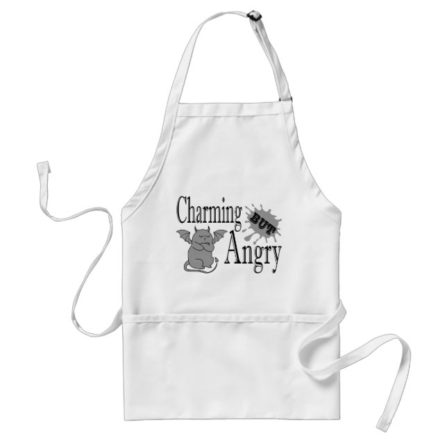 Tablier Charming mais en colère petit chat diable drôle ci (Devant)
