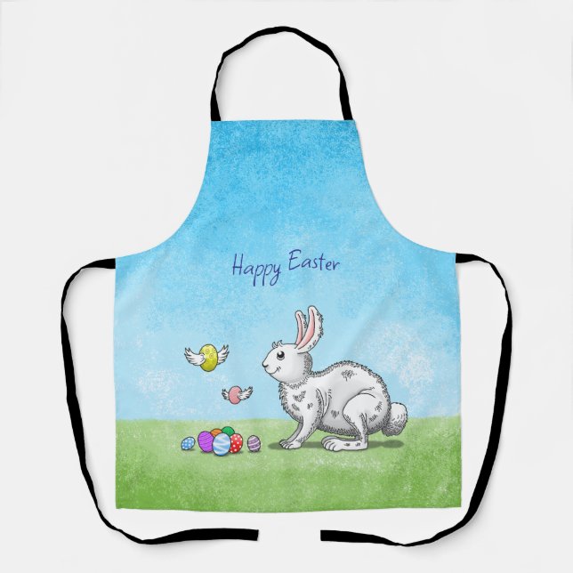 Tablier Chasse aux oeufs du lapin de Pâques (Recto)