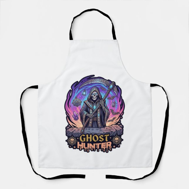 Tablier Chasseur de fantômes Faucheur Squelette Faux Fl Pu (Recto)