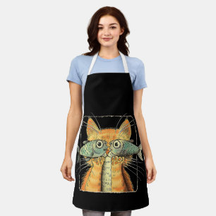 Tablier Chat aux yeux de poisson Chaton Parodie de chat dr