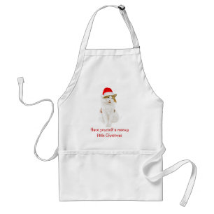 Tablier Chat avec Casquette Père Noël