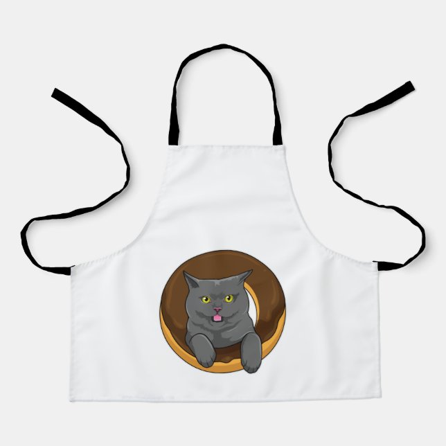 Tablier Chat avec Donut (Recto)