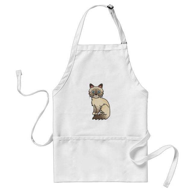 Tablier Chat Birman / Ragdoll au point chocolat tabby (Devant)