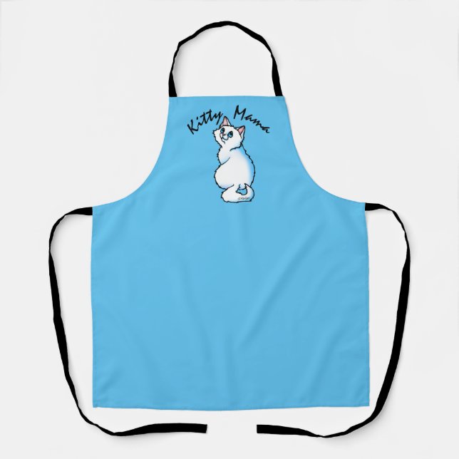 Tablier Chat blanc KiniArt (Recto)