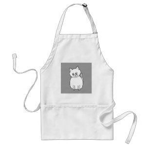 Tablier Chat blanc mignon