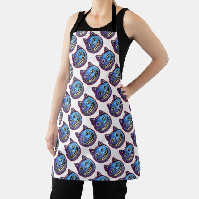 Tablier Chat bleu souriant Vintage Halloweenies (Insitu)