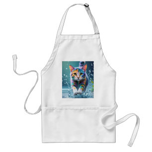 Tablier Chat coloré, éclaboussure, peinture, classement de