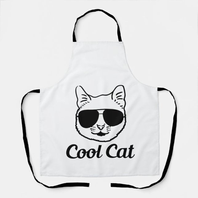 Tablier chat cool | conception pour les amoureux des chats (Recto)