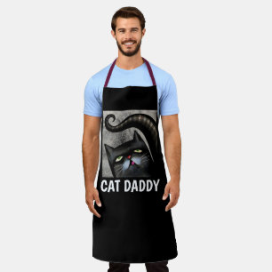 TABLIER CHAT DAD NOIR CHAT ART MENUS CUISINE APRONS