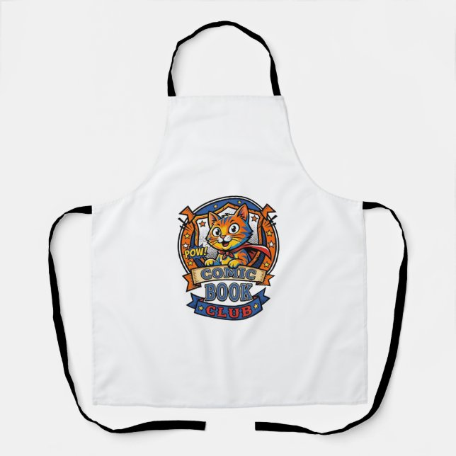Tablier Chat de Bande Dessinée Idée Cadeau Maman Chat - Ch (Recto)