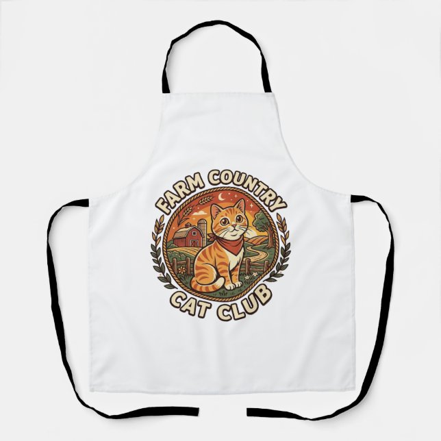 Tablier Chat de campagne - Cadeau d'amour pour chat de cam (Recto)