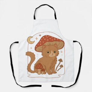 Tablier Chat de champignon Cottagecore avec chapeau � Mign