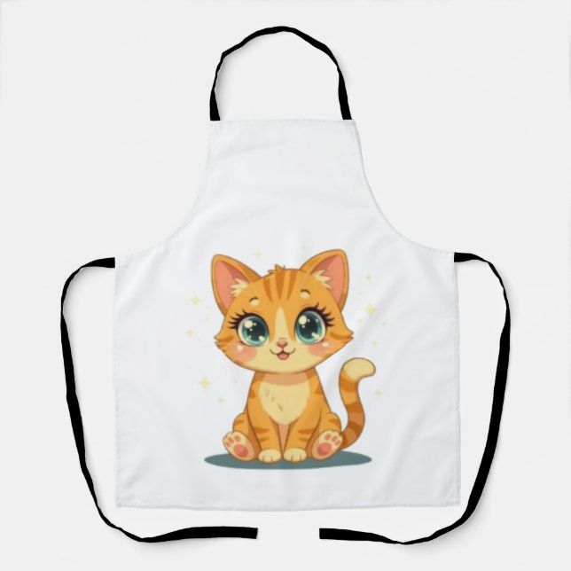Tablier **Chat de Dessin Animé Mignon – Illustration de Ch (Recto)