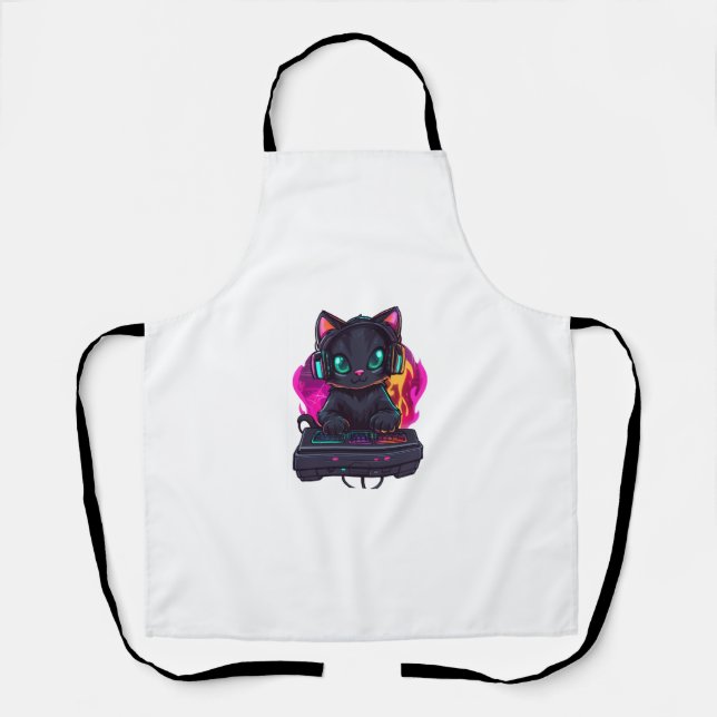Tablier Chat de gamer effrayant (Recto)