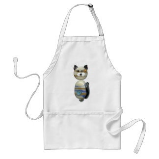 Tablier Chat de perle en verre de brun bleu