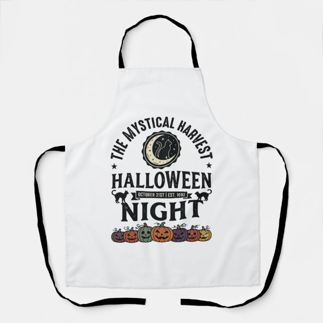 Tablier Chat d'Halloween Chats noirs Citrouilles Vintage D (Recto)