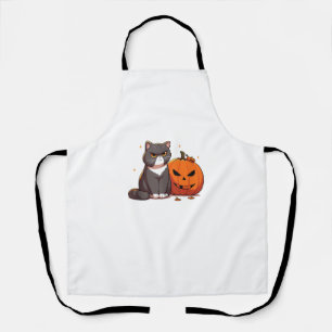 Tablier Chat d'Halloween & Citrouille, Pum Jack-O-Lantern 