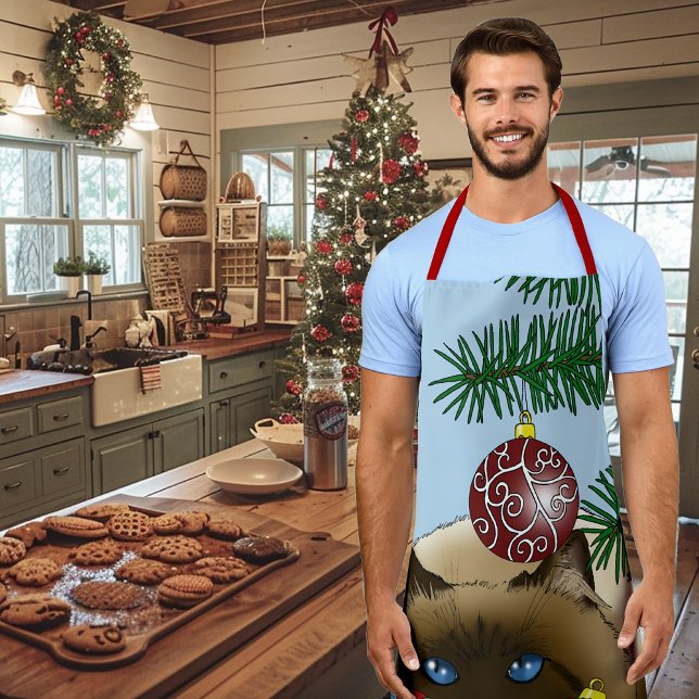 Tablier Chat d'ornement de Noël (Créateur téléchargé)