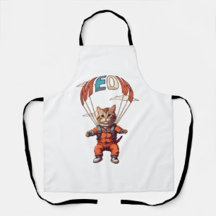Tablier Chat drôle de parachutisme