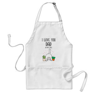 Tablier Chat Drôle Je T'Aime Papa Un Trou Beaucoup